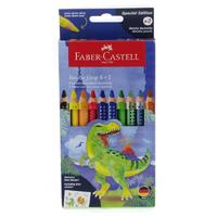 Faber-Castell Jumbo Grip Special Edition Kuru Boya Karton Kutu Tam Boy 10 Renk Dino