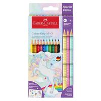 Faber-Castell Grip Special Edition Kuru Boya Karton Kutu Tam Boy 12 Renk Unicorn