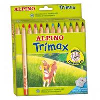 Alpino Trimax Jumbo Üçgen Kuru Boya 12 Renk