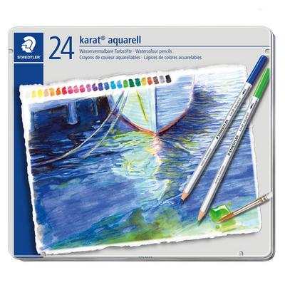 Staedtler Karat Aquarell Sulu Kuru Boya Metal Kutu 24 Renk