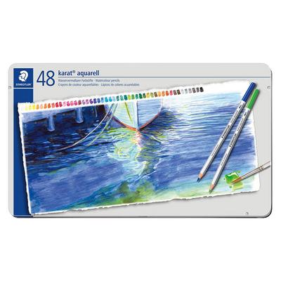 Staedtler Karat Aquarell Sulu Kuru Boya Metal Kutu 48 Renk