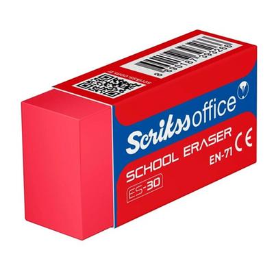 Scrikss Es-30 Dust Free Kırmızı Okul Silgisi Orta