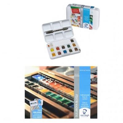 Royal Talens Van Gogh Tablet Sulu Boya 12 Renk Sulu Boya Bloğu Hediyeli