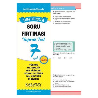 Karatay Soru Fırtınası Yaprak Test Tüm Dersler 7.Sınıf