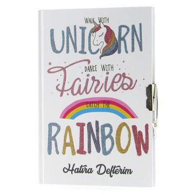 Uni Note 55004 Kilitli Hatıra Defteri 12X19cm Rainbow