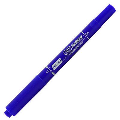 Aihao Ah-319 Çift Uçlu Permanent Asetat Kalemi Mavi