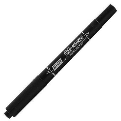 Aihao Ah-319 Çift Uçlu Permanent Asetat Kalemi Siyah