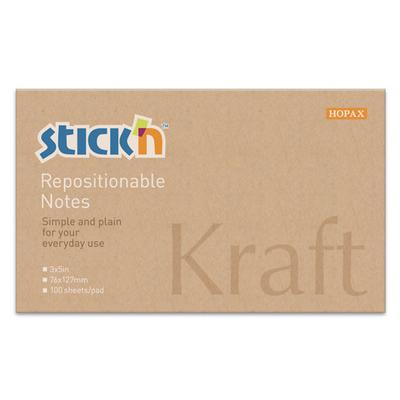 Hopax Stıck'n Yapışkanlı Not Kağıdı 76X127mm Kraft