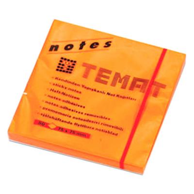 Temat Yapışkanlı Not Kağıdı 75X75mm 80'Li Neon Turuncu